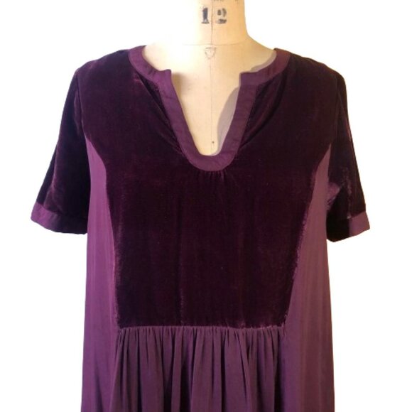 Anthropologie Maeve Ingrid Velvet Tunic Dress in Burgundy - Picture 6 of 16